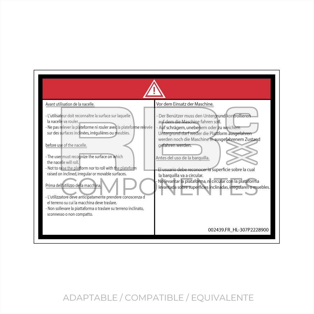 ADH COMPATIBLE CON LA REF HL 307P2228900