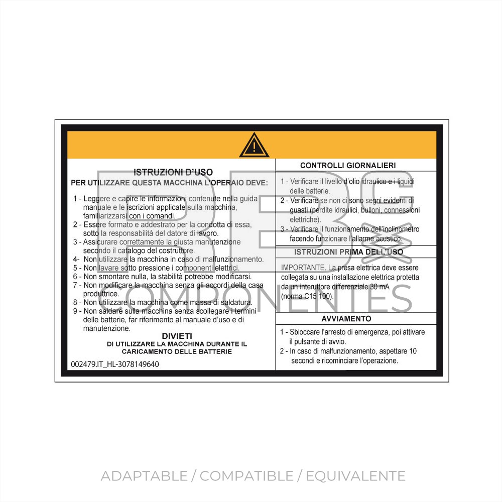 ADH. INDICACIONES DE USO ITALIANO