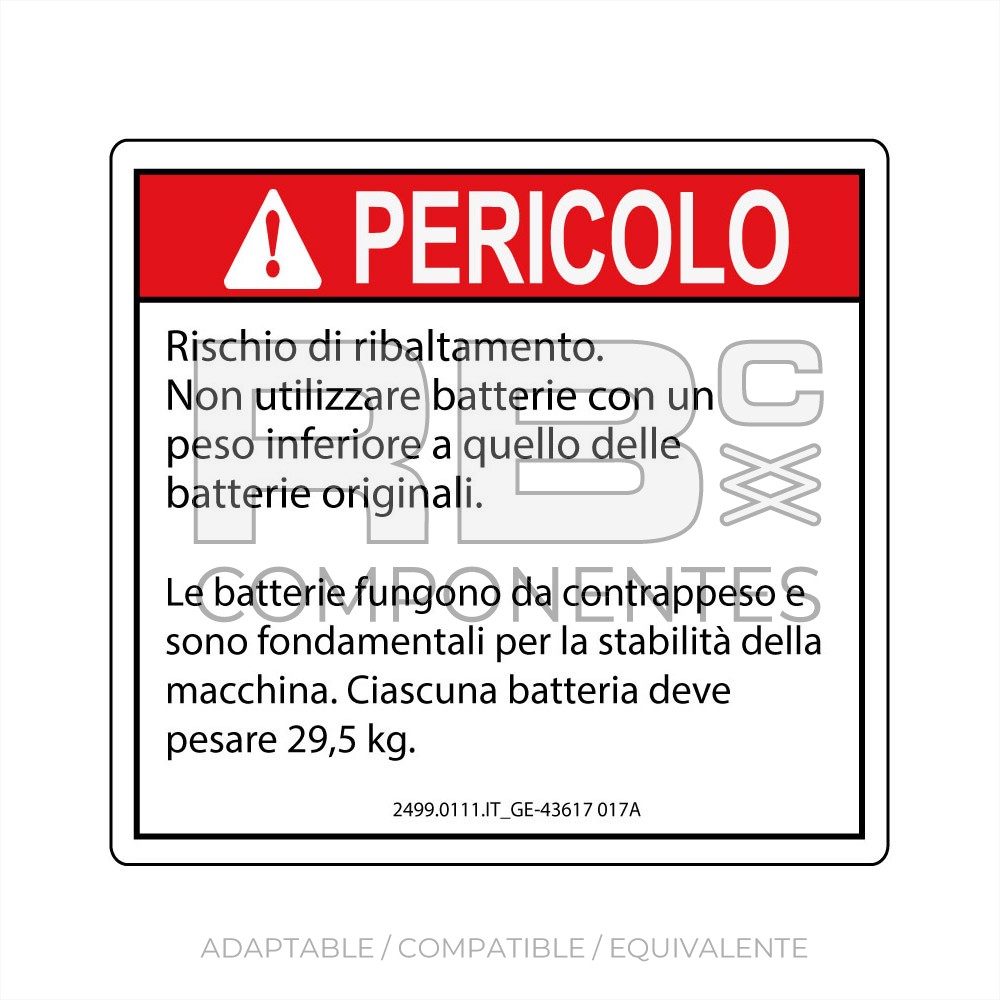 ADH. COMPATIBLE REF.  GE 43617IT_017A ITALIANO