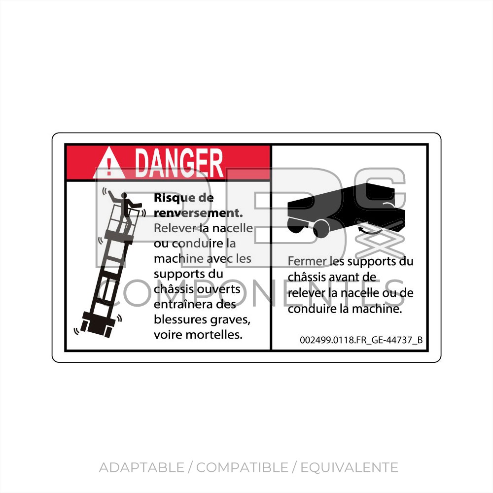 ADHESIVO COMPATIBLE REF GE-44737FR_B  FRANCES