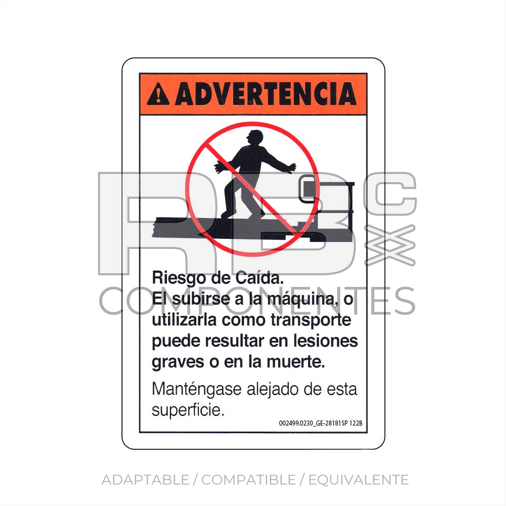 ADHESIVO COMPATIBLE REF GE 28181SP_122B