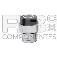 PULSADOR QUE SOBRESALE CON MARCA EN NEGRO 